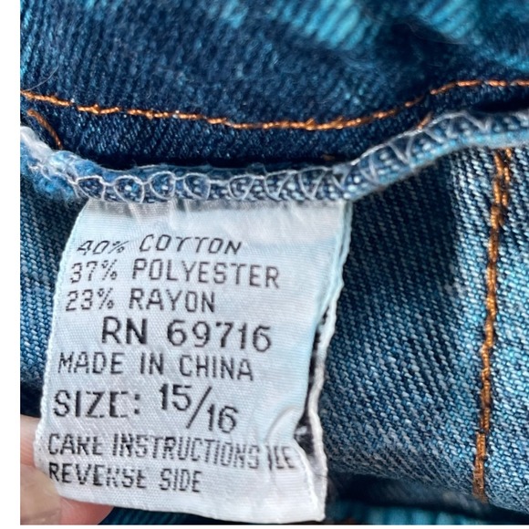 Studebaker Western Denim Skirt Aztec Trim VTG 90s Blue Jean fits Modern sz 10 - Picture 2 of 13